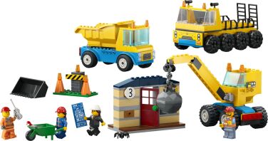 LEGO City Construction Trucks & Wrecking Ball Crane (60391)