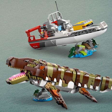 LEGO Jurassic World Brick-Built Mosasaurus Boat Mission (76974) (4)