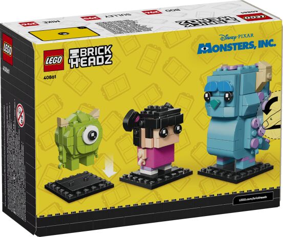 LEGO Brickheadz Disney Sulley, Mike & Boo Figures (40861) (5)