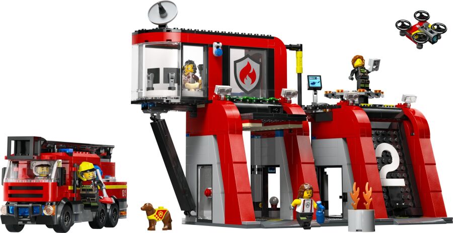 LEGO City Fire Station With Fire Truck (60414) (1)
