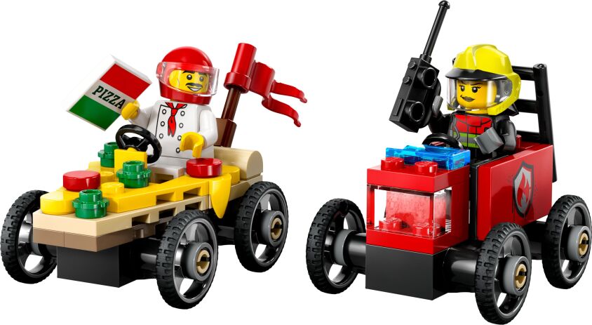 LEGO City Pizza vs. Fire Truck Race Car (60458) (1)