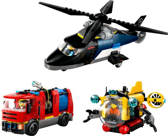 LEGO City Helicopter, Fire Truck & Submarine Remix (60462) (1)